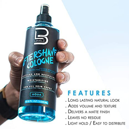 L3 Level 3 After Shave Spray Cologne – Softens Skin, Refreshes, and Protects | Includes Styling Powder