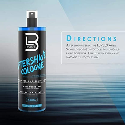 L3 Level 3 After Shave Spray Cologne – Softens Skin, Refreshes, and Protects | Includes Styling Powder
