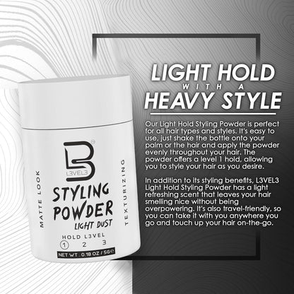 L3 Level 3 Travel Styling Powder – Small 0.18 oz for Natural Matte Finish