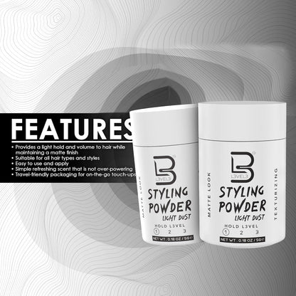 L3 Level 3 Travel Styling Powder – Small 0.18 oz for Natural Matte Finish