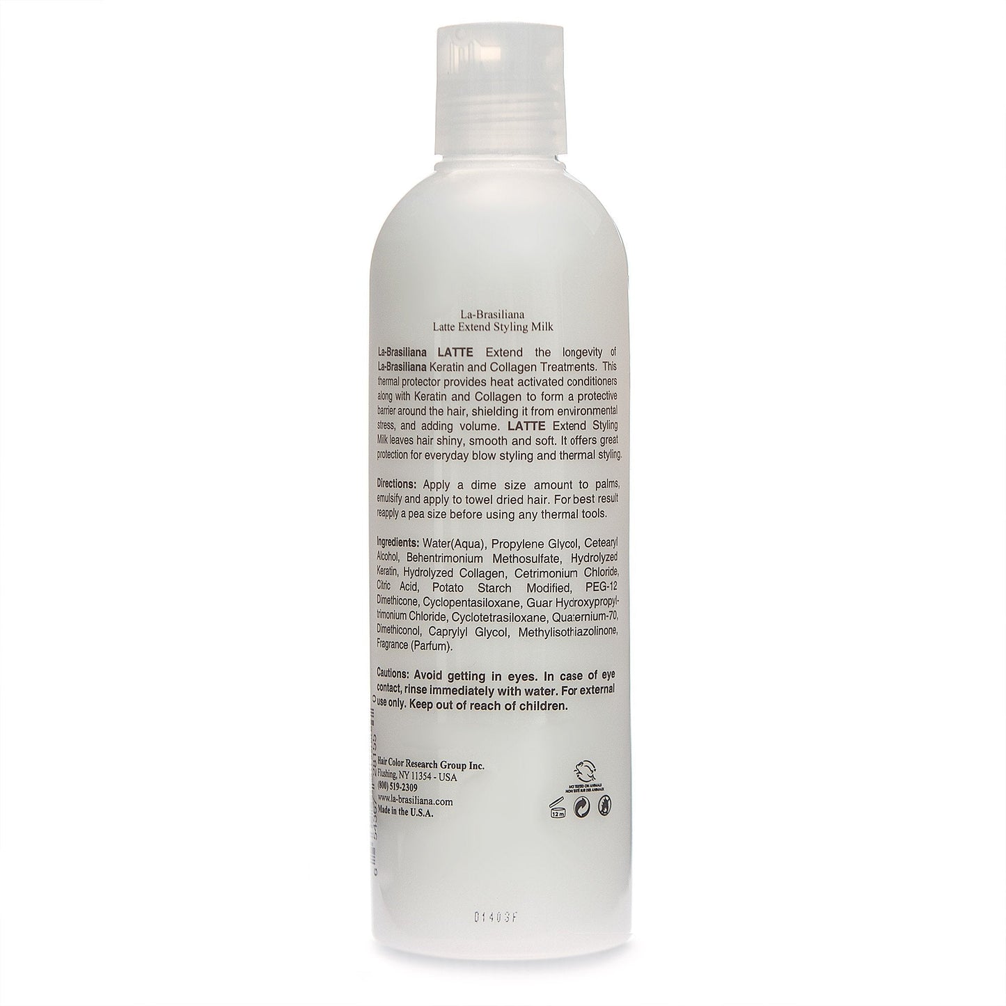 La-Brasiliana Latte Styling Milk – 8.45 fl oz | Color-Safe Styling with Thermal Protection