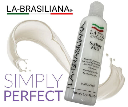 La-Brasiliana Latte Styling Milk – 8.45 fl oz | Color-Safe Styling with Thermal Protection