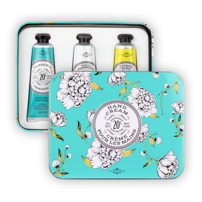 La Chatelaine Hand Cream Trio Tin Gift Set – 3 x 1 oz, Made in France, 20% Organic Shea Butter