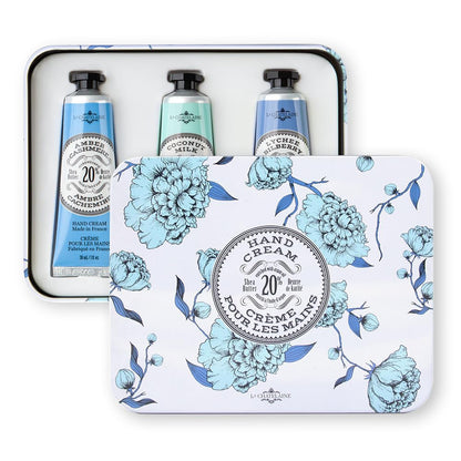 La Chatelaine Hand Cream Trio Tin Gift Set – 20% Organic Shea Butter, Made in France