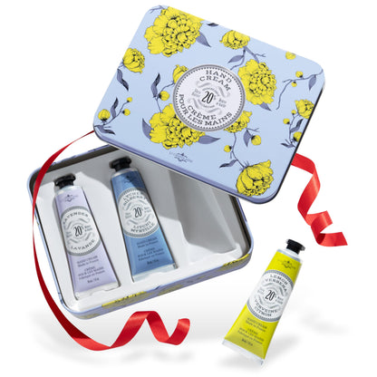 La Chatelaine Hand Cream Trio Tin – 3 x 1 oz, 20% Organic Shea Butter, Made in France