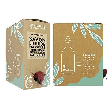 La Compagnie de Provence Nourishing Savon de Marseille Liquid Soap with Shea Butter – Eco Refill 101.4 oz