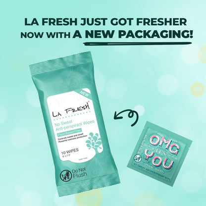 La Fresh Antiperspirant Wipes – Travel-Ready Body Deodorant Wipes for Women and Men (30 Count)