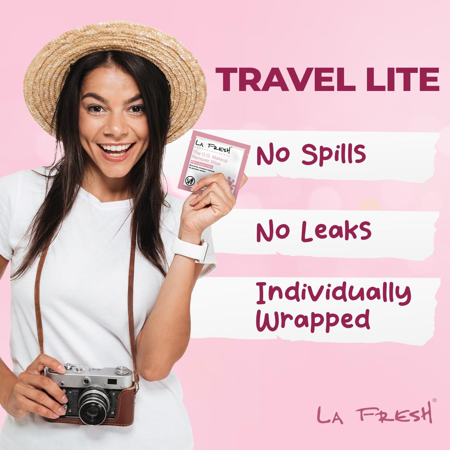 La Fresh Makeup Removal Wipes Waterproof 50 Count – Travel Skin Care Essentials