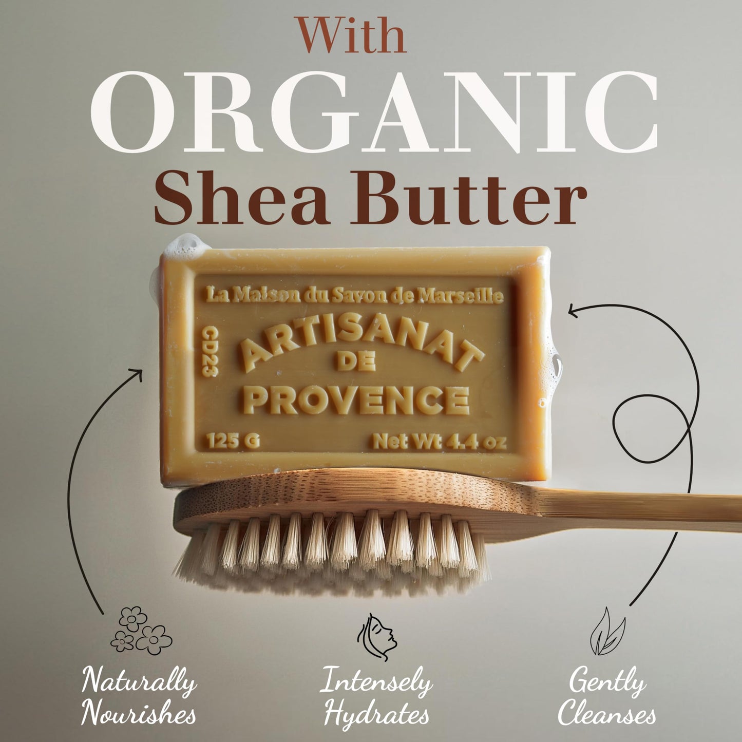 Monoi Moisturizing Soap Bars Trio – French Shea Butter, 97% Natural | La Maison du Savon de Marseille