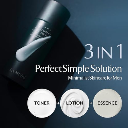 LA MUSE Homme Daily All-in-One Moisturizer | 3-in-1 Toner, Lotion & Essence