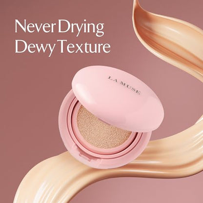 LA MUSE Korean Glow Cushion Foundation with PDRN – Shade No.20 Pure Ivory