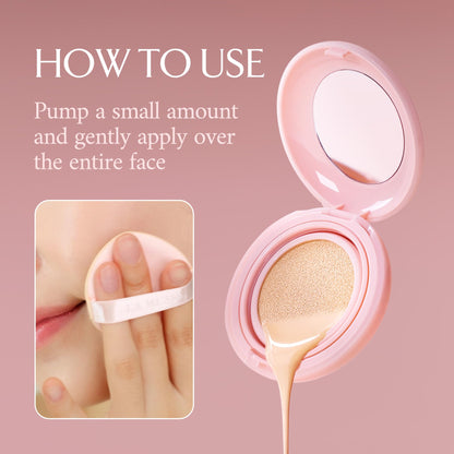 LA MUSE Korean Glow Cushion Foundation No.22 Neutral Beige | PDRN + 65% Hyaluronic Hydration