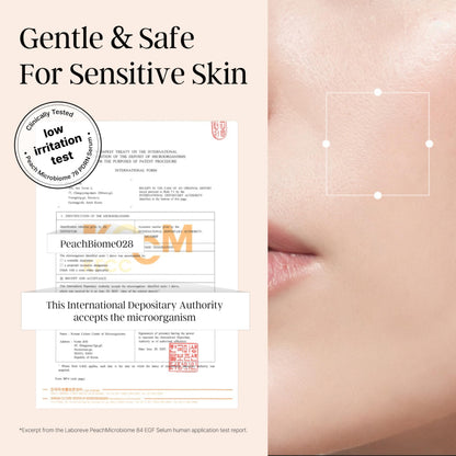 Laboreve PeachMicrobiome 84 EGF Serum | Probiotic Skincare for Hydration, Elasticity & Radiance | Korean Microbiome Science
