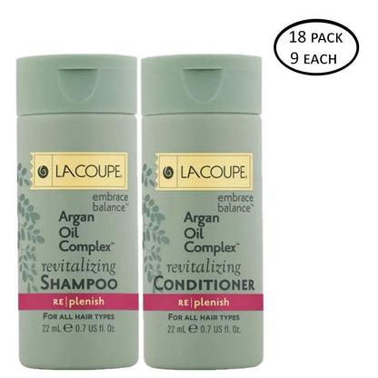 LA COUPE Shampoo & Conditioner Set – 18 x 0.75oz (9 Shampoo + 9 Conditioner)