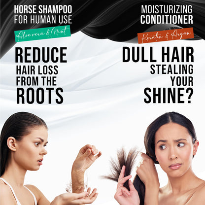 LACRIN Aloe Vera & Mint Shampoo + Keratin & Argan Conditioner Bundle – Shark Tank Feature – 33.8 Fl Oz Duo Pack