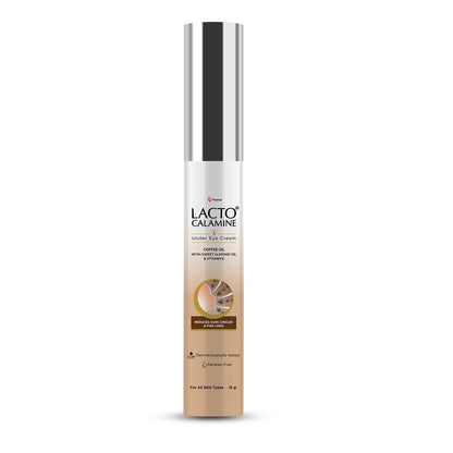 Lacto Calamine Under Eye Cream for Dark Circles – Cooling Roller (15g) with Coffee Oil, Niacinamide & Vitamin E