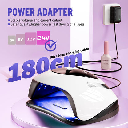 LadyMisty 268W UV LED Nail Lamp | 57 Beads, LCD Touch, 4 Timers, 2026 Upgrade – Black