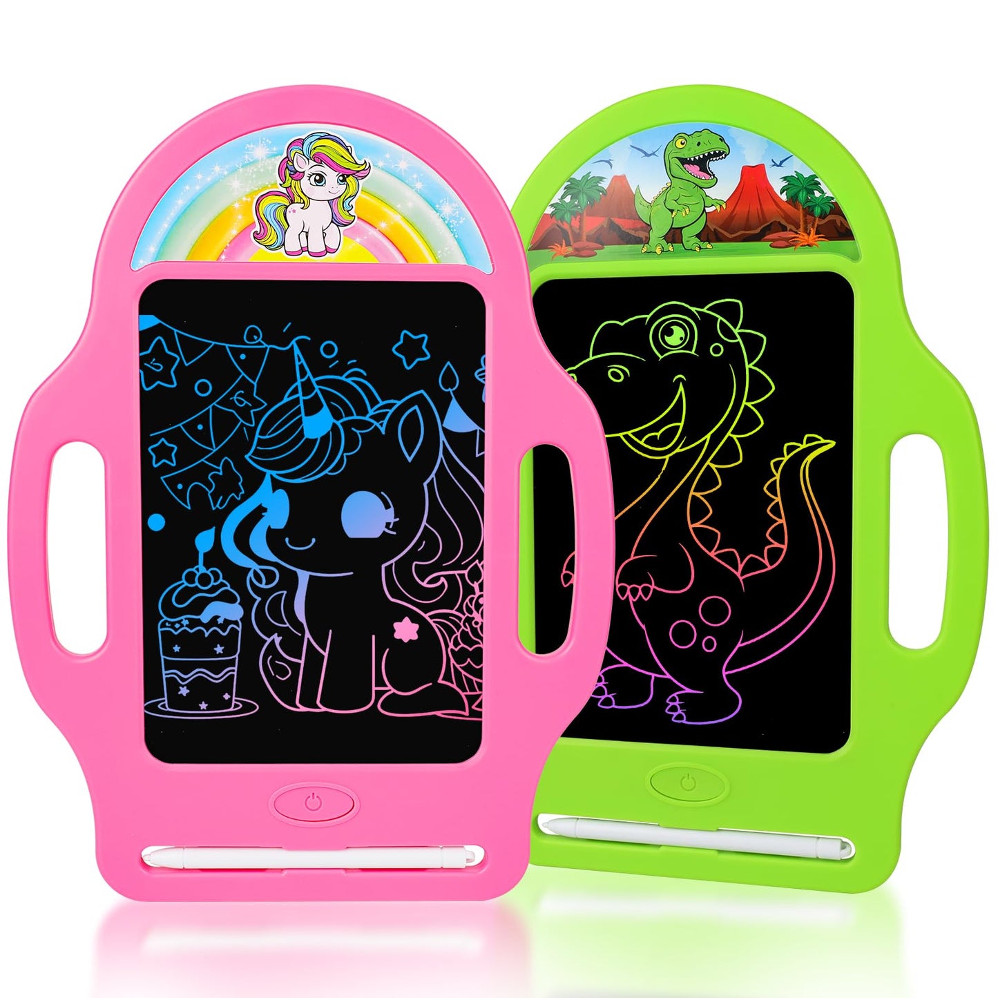 LAEBUILD LCD Writing Tablet for Kids 2 Pack – Dinosaur & Unicorn Doodle Boards (Ages 2-6)