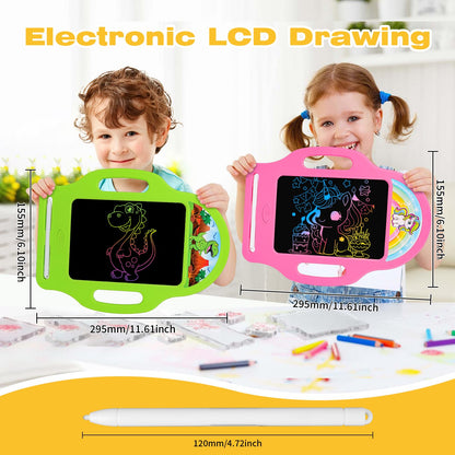 LAEBUILD LCD Writing Tablet for Kids 2 Pack – Dinosaur & Unicorn Doodle Boards (Ages 2-6)