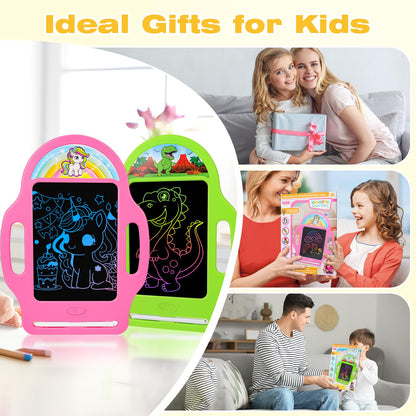 LAEBUILD LCD Writing Tablet for Kids 2 Pack – Dinosaur & Unicorn Doodle Boards (Ages 2-6)