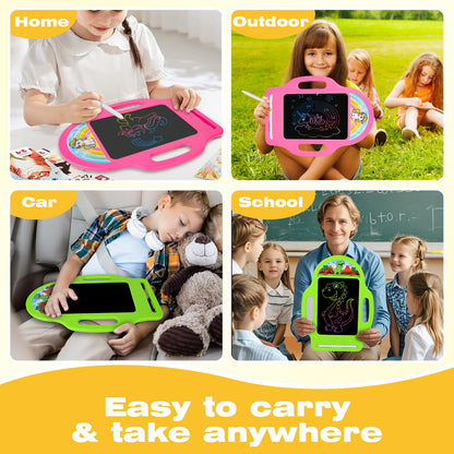 LAEBUILD LCD Writing Tablet for Kids 2 Pack – Dinosaur & Unicorn Doodle Boards (Ages 2-6)