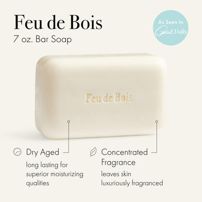 Feu de Bois Bar Soap by LAFCO New York – Ultra-Hydrating, Natural Formula, 7 oz, Made in Europe