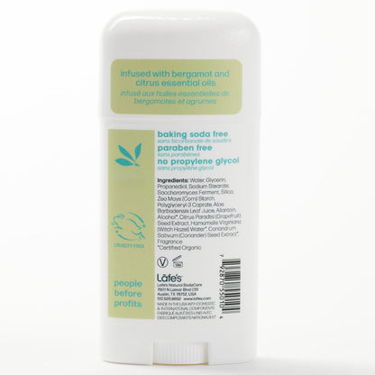 Lafe's Natural Deodorant 3-Pack - Aluminum-Free, Baking Soda-Free, Citrus & Bergamot Extra Strength, 2.25 oz