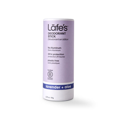 Lafe's Natural Deodorant Lavender & Aloe | Plastic-Free Paper Packaging | 24-Hour Protection