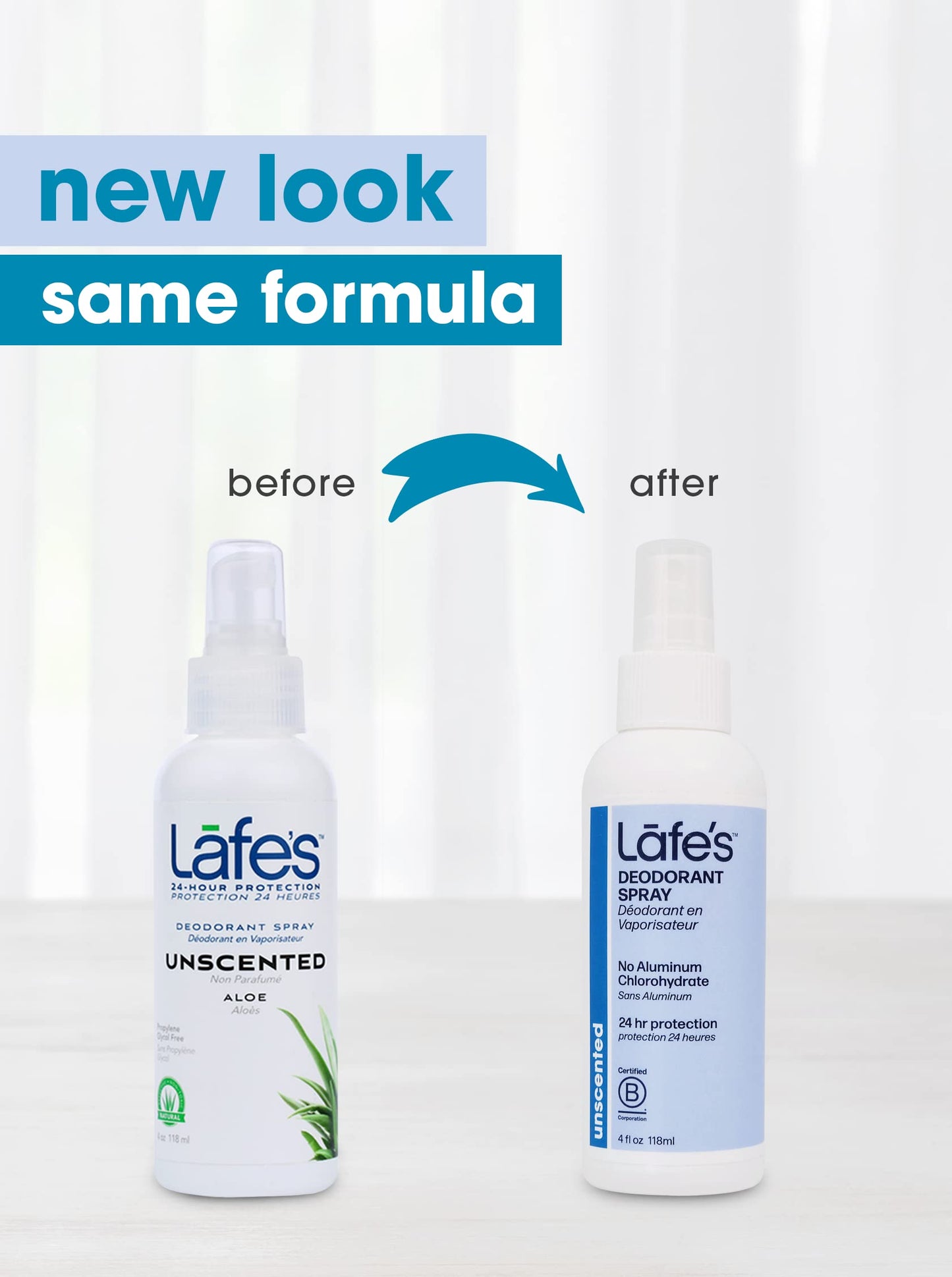 Lafe's Natural Deodorant 8oz Unscented Spray | 24-Hour Protection (Pack of 2)
