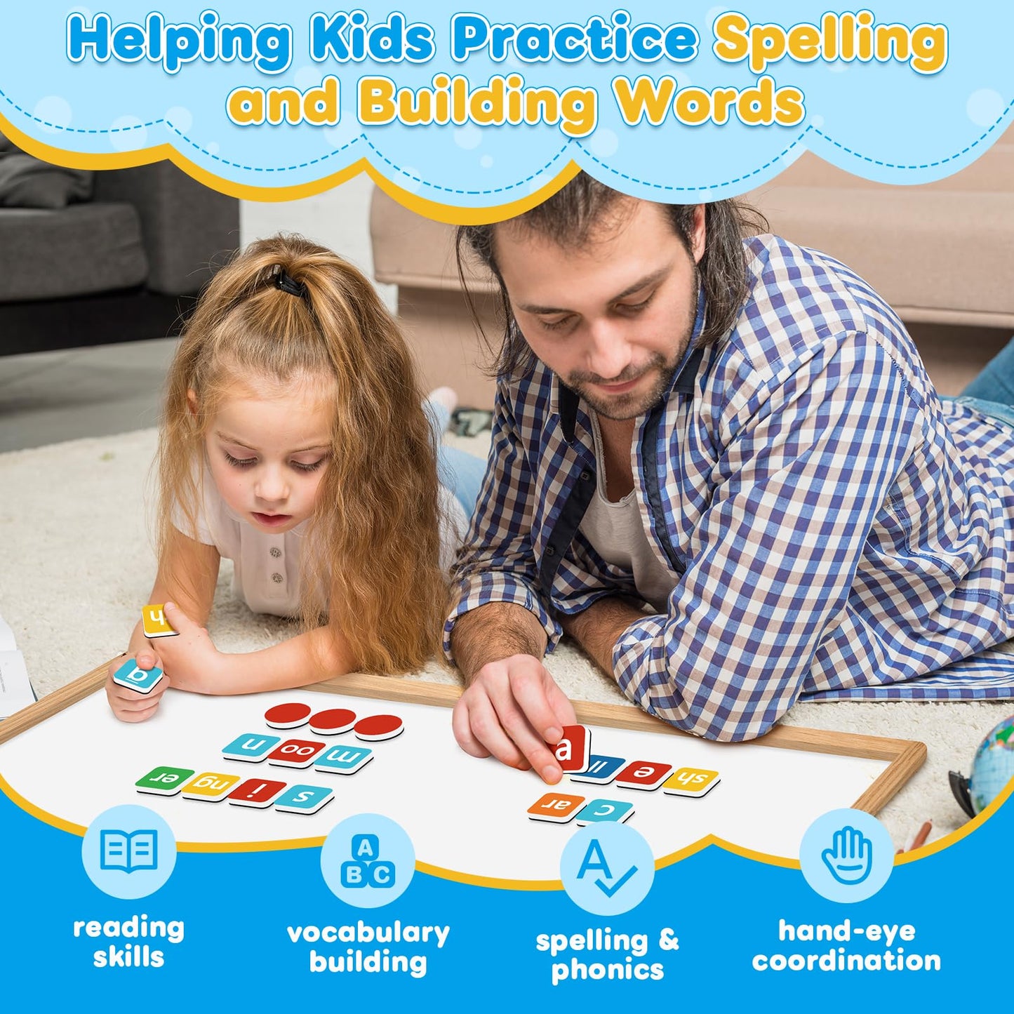 Laffunz Phonics Magnetic Letter Tiles | Word Building & Reading Games for Kids 4–8