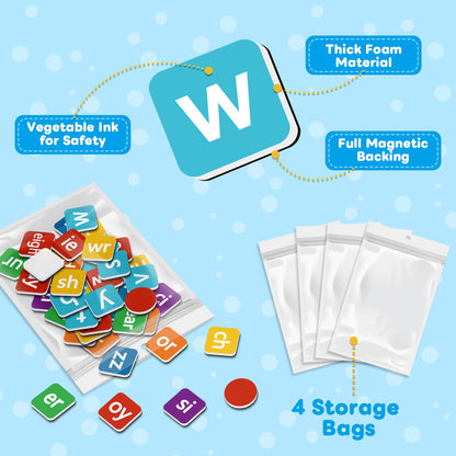 Laffunz Phonics Magnetic Letter Tiles | Word Building & Reading Games for Kids 4–8