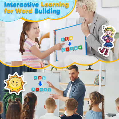 Laffunz Phonics Magnetic Letter Tiles | Word Building & Reading Games for Kids 4–8