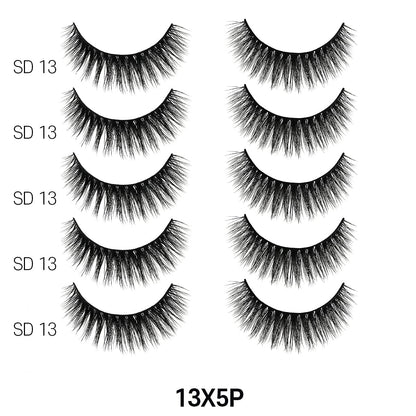Laflare Silk Lashes 3D Faux Mink – 5 Pairs Knitted Style