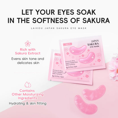 LAIKOU Sakura Skin Care Set | Face Mask, Serum, Cleanser, Toner, Eye Cream