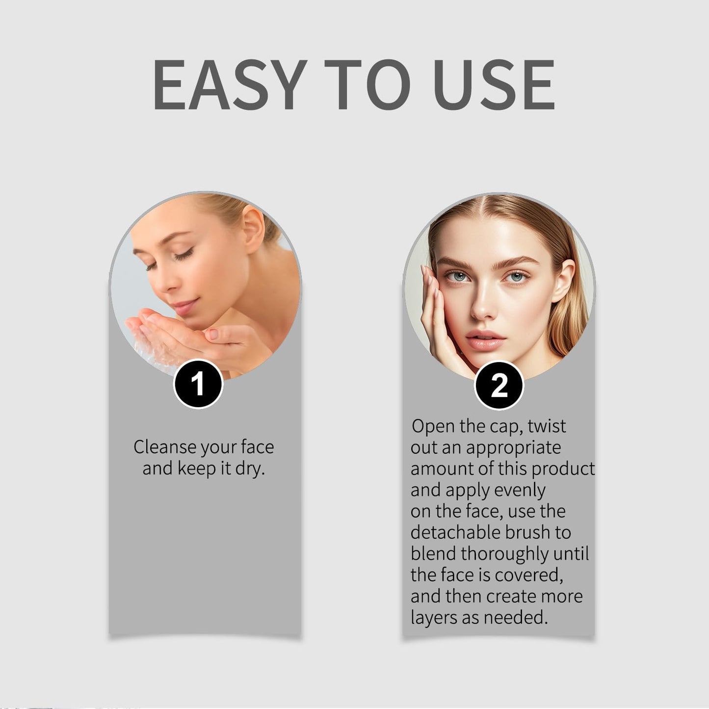 Lampolar Blanc Cover Cream Stick – Color-Changing Foundation with Dual-Ended Brush (Medium to Full Coverage)