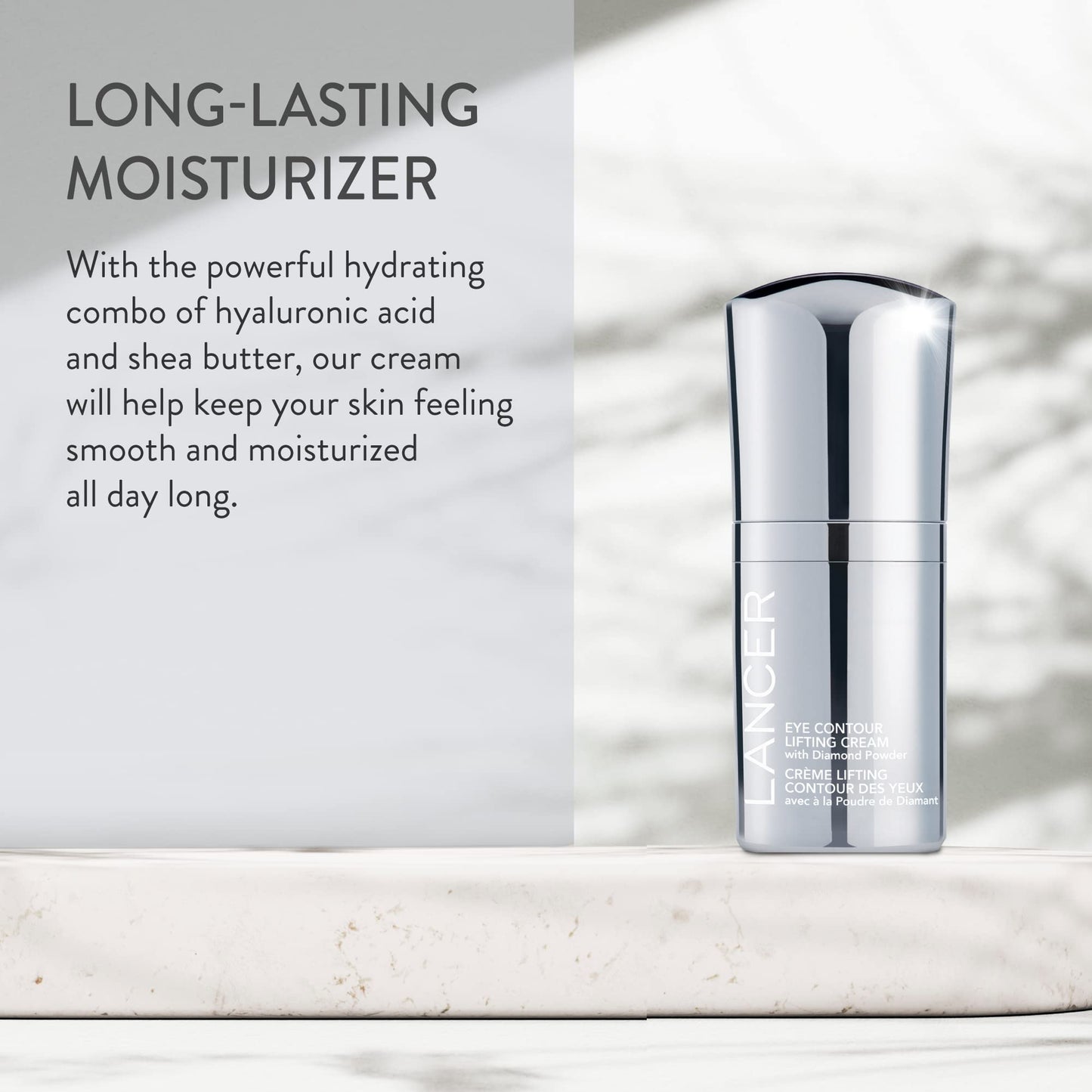 Lancer Eye-Contour Lifting Cream – Diamond Powder, Hyaluronic Acid, 0.5 oz