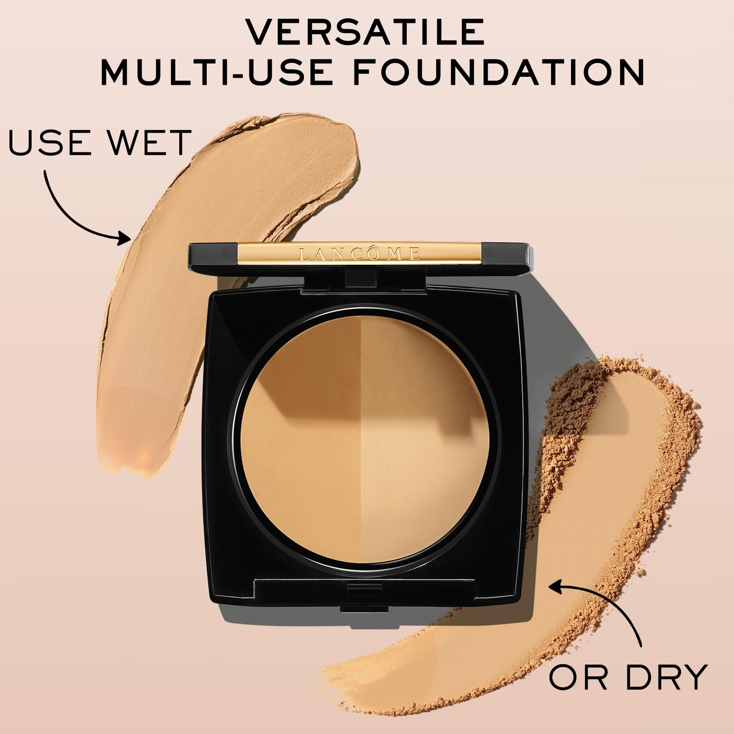 Lancôme Dual Finish Powder Foundation 430 Bisque Warm | Natural Matte Finish, Sheer-to-Full Coverage, Longwear
