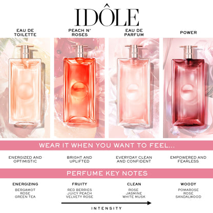Lancôme Idôle Peach N Roses Eau de Parfum, 1.7 fl oz – Juicy Peach, Red Berries & Velvety Rose
