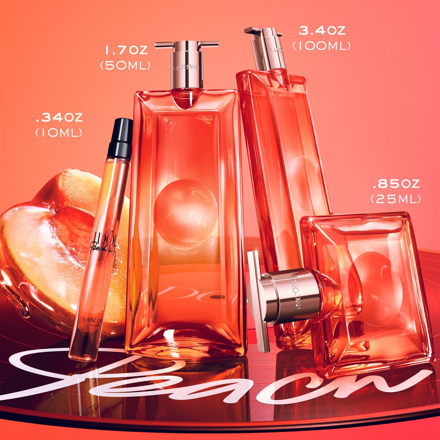 Lancôme Idôle Peach N Roses Eau de Parfum, 1.7 fl oz – Juicy Peach, Red Berries & Velvety Rose