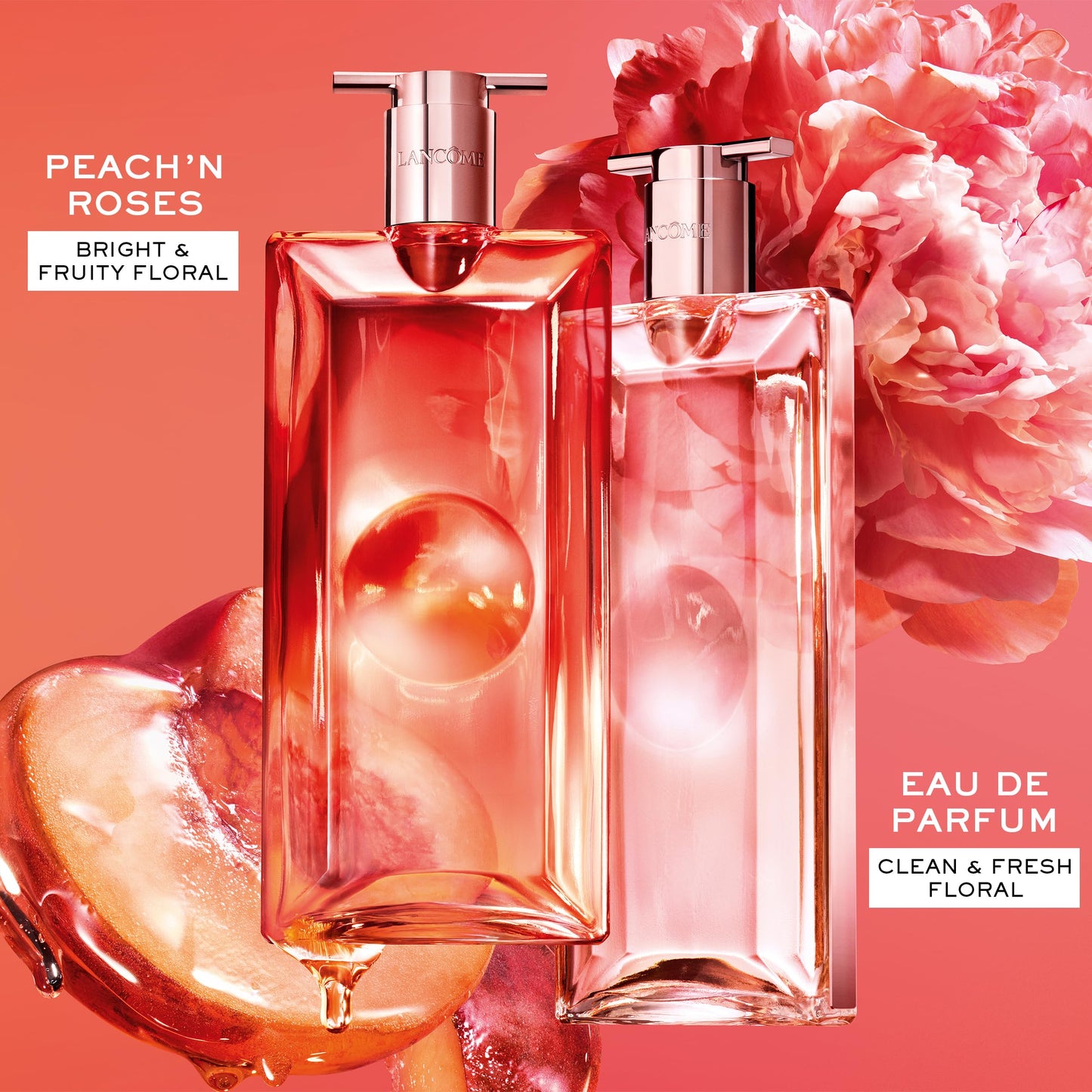 Lancôme Idôle Peach N Roses Eau de Parfum, 1.7 fl oz – Juicy Peach, Red Berries & Velvety Rose