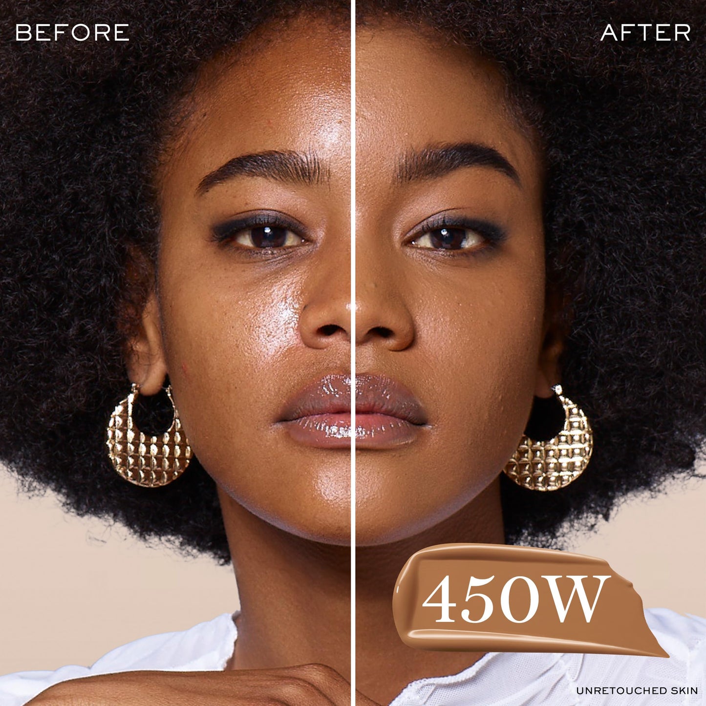 Lancôme Teint Idole Ultra Wear Natural Matte Foundation – 24HR Wear, Natural Matte Finish, 450W Warm/Golden, 1 Fl Oz