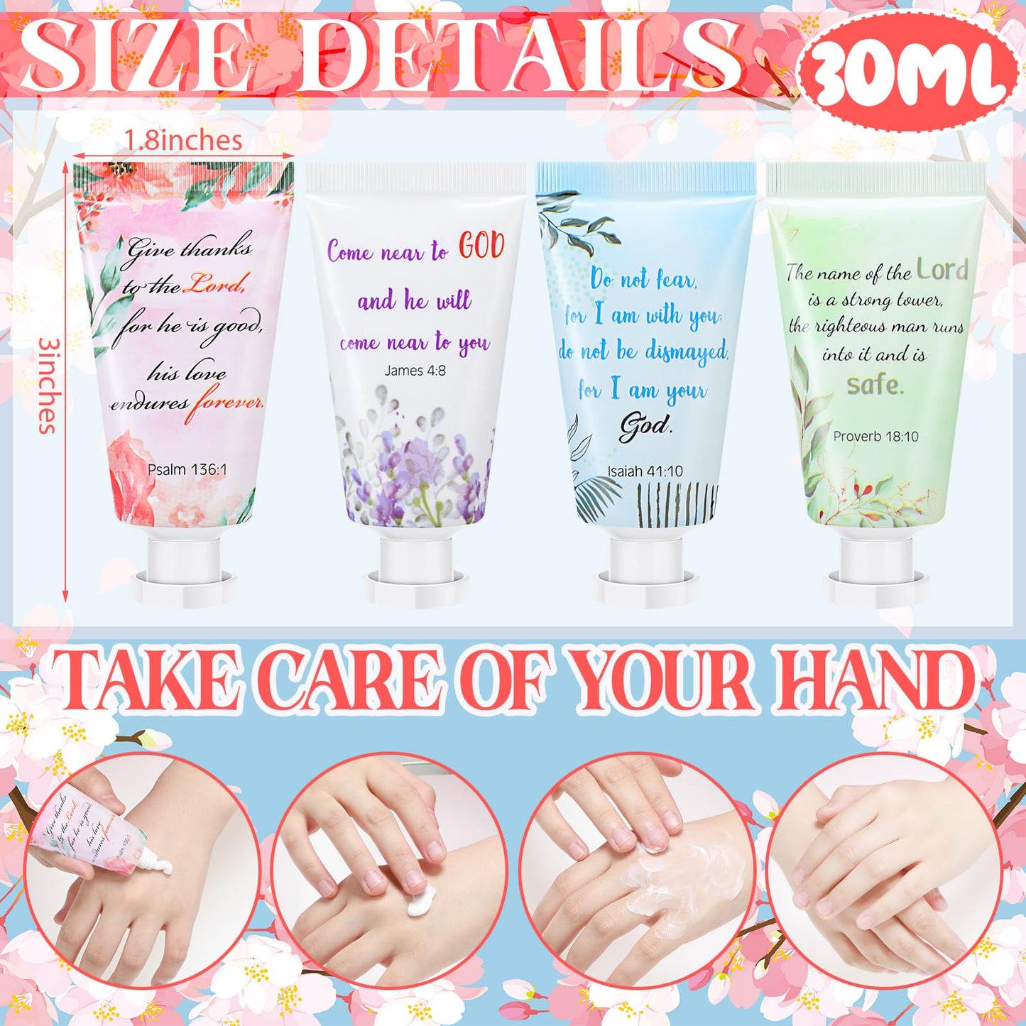 Landhoow 24 Pack Christmas Christian Hand Cream Gift Set – Travel Size 30ml Lotions