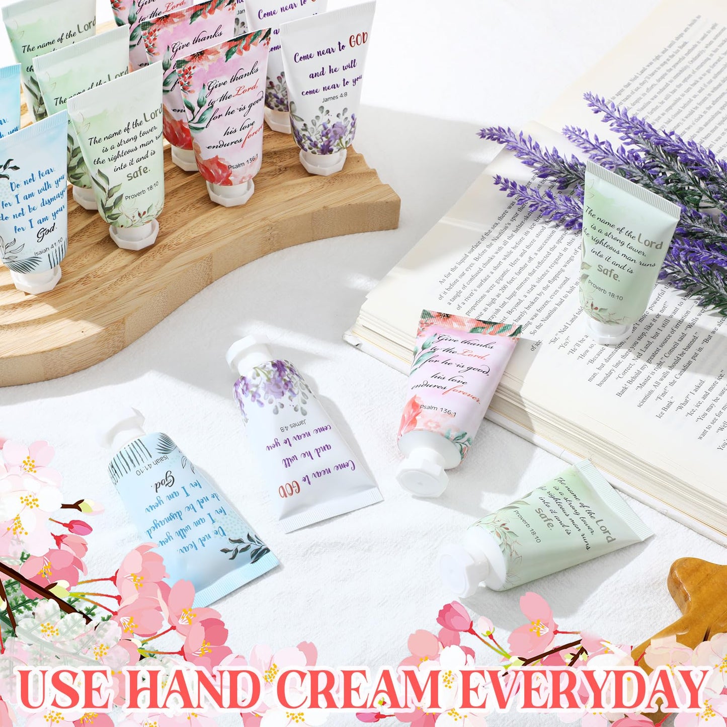 Landhoow 48-Pack Christmas Christian Hand Cream Gift Set | Bible Verse Lotion