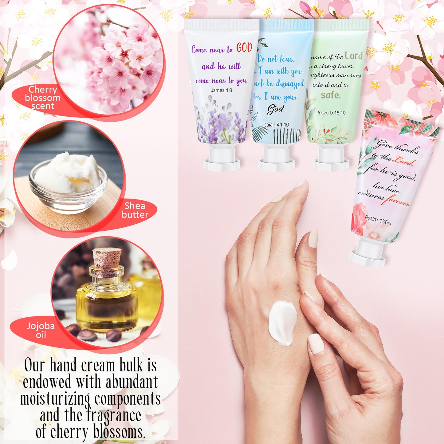 Landhoow 48-Pack Christmas Christian Hand Cream Gift Set | Bible Verse Lotion