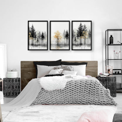 Landscape Canvas Wall Art | Set of 3 Asian Inspired Wall art Prints