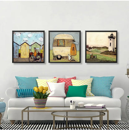 Landscape Love & Dogs Wall Art Prints – Nordic Vintage Posters (13 Styles)