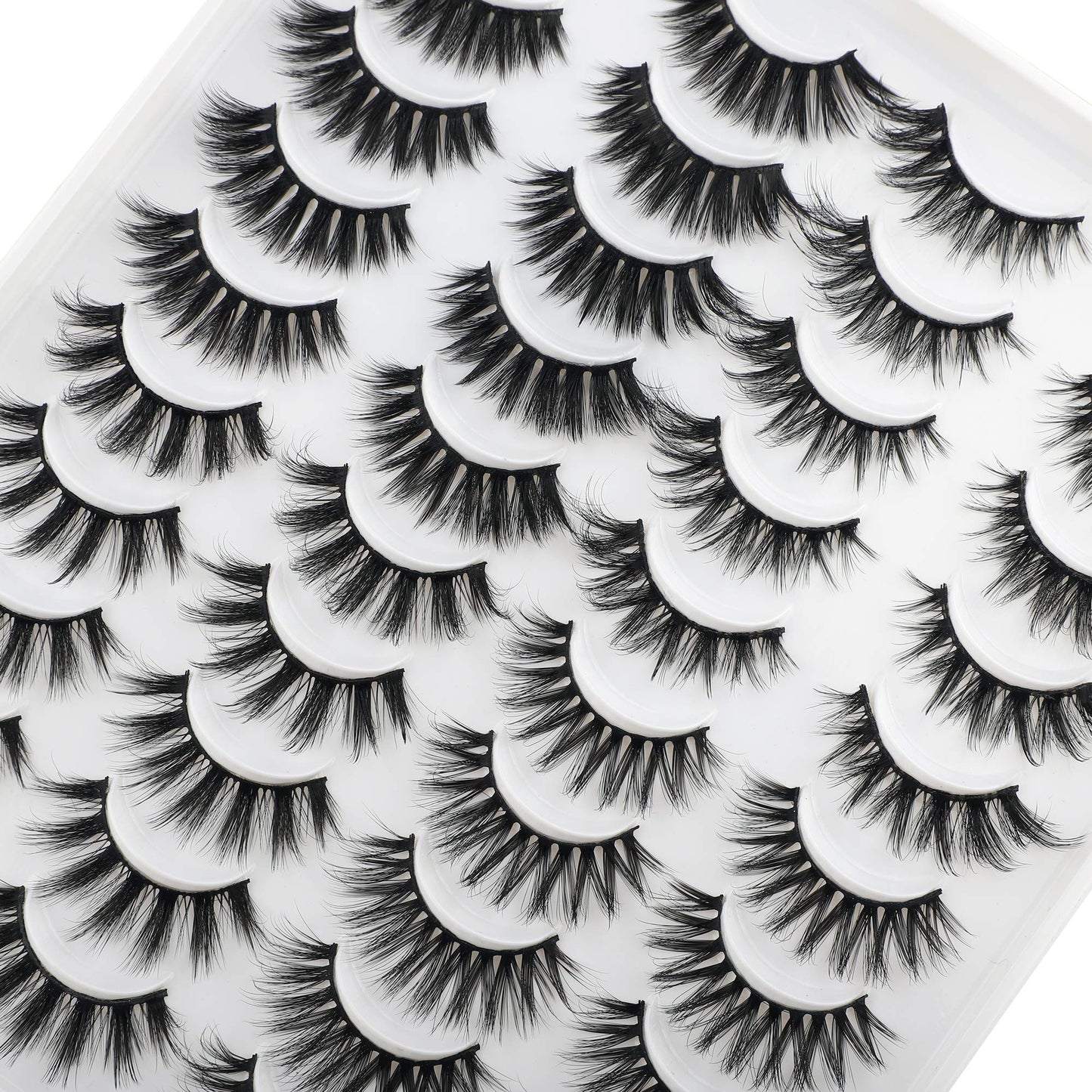 LANFLOWER False Eyelashes 20 Pairs – 4 Styles Fluffy, Long, Dramatic