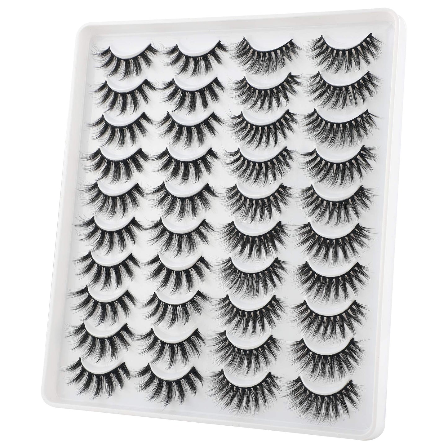 LANFLOWER Natural 3D Faux Mink Lashes Pack – 20 Pairs, 2 Styles, Handmade