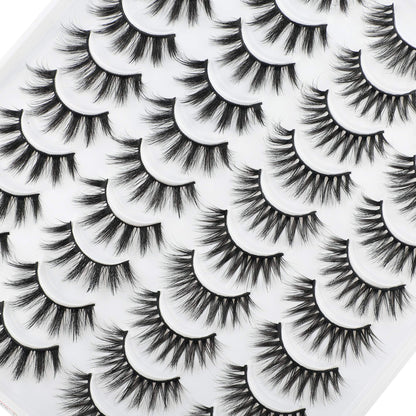 LANFLOWER Natural 3D Faux Mink Lashes Pack – 20 Pairs, 2 Styles, Handmade