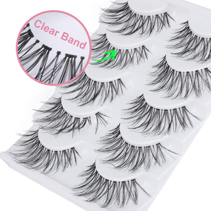 LANFLOWER Glamour False Eyelashes – Handmade, Reusable, 5 Pairs